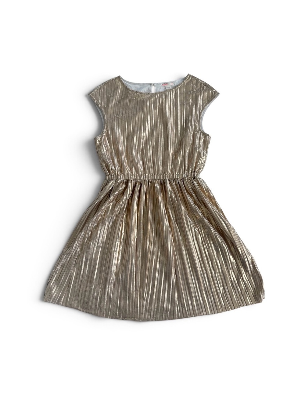 Crewcuts Girls Metallic Pleated Gold Party Dress, Size 10